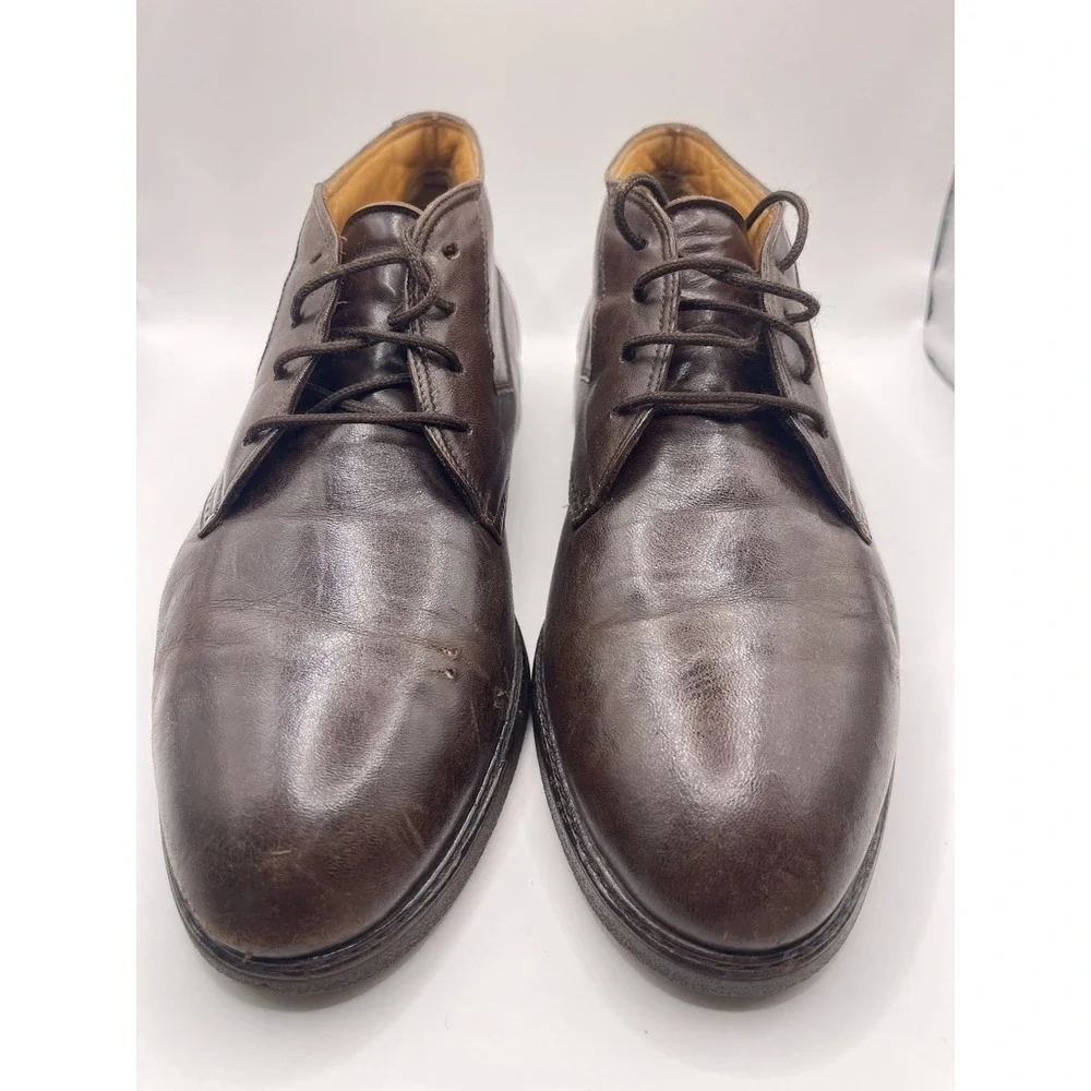 VINTAGE BALLY SHEFFIELD HIGH‎ TOP MEN'S SHOE - BROWN size 9 Bin E